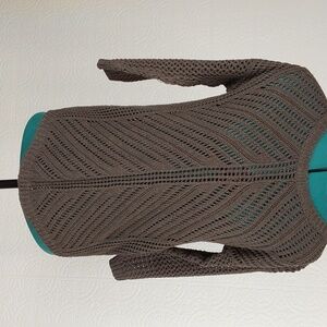 CHELSEA & THEADORE -Brown knit, mid sleeve, sweater